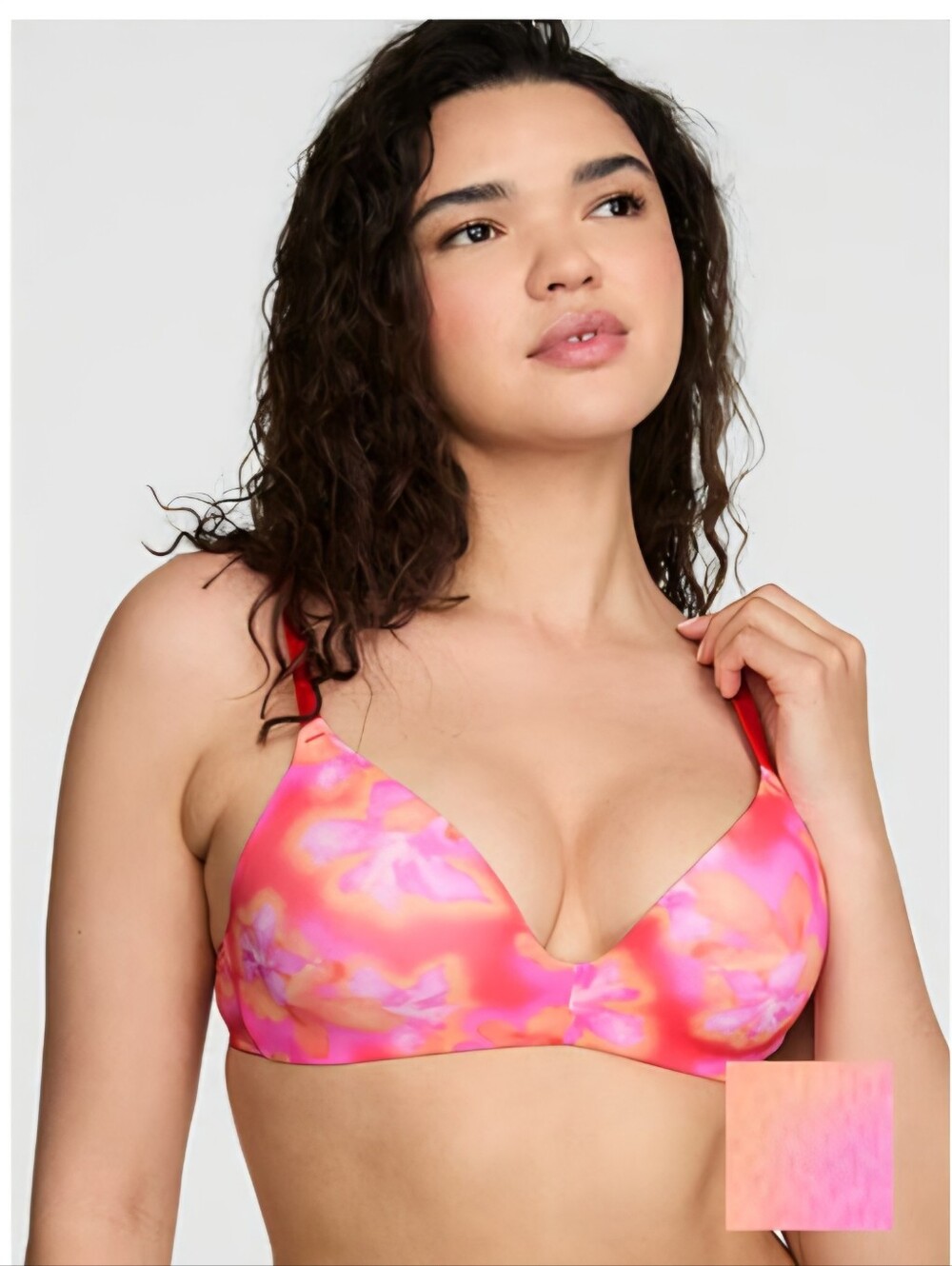 VS PINK Wear Everywhere Push Up Bra Candy Pink Hibiscus NWT 38B